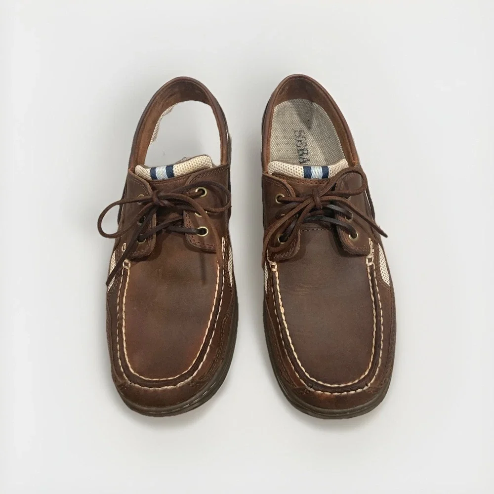 Sebago Clovehitch Boat Shoe Sz 11 M Men's  Walnut 3 Eyelet Lace Up Marine Grip